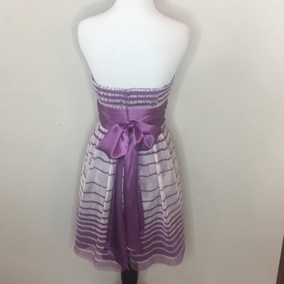 BCBGMAXAZRIA Purple Striped strapless dress -Size 0 - Picture 7 of 11